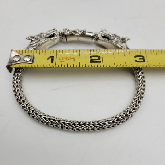 NEW Double Dragon Silver Filigree Weave Bracelet Hardy Style Goth Fantasy Magic - Picture 12 of 12